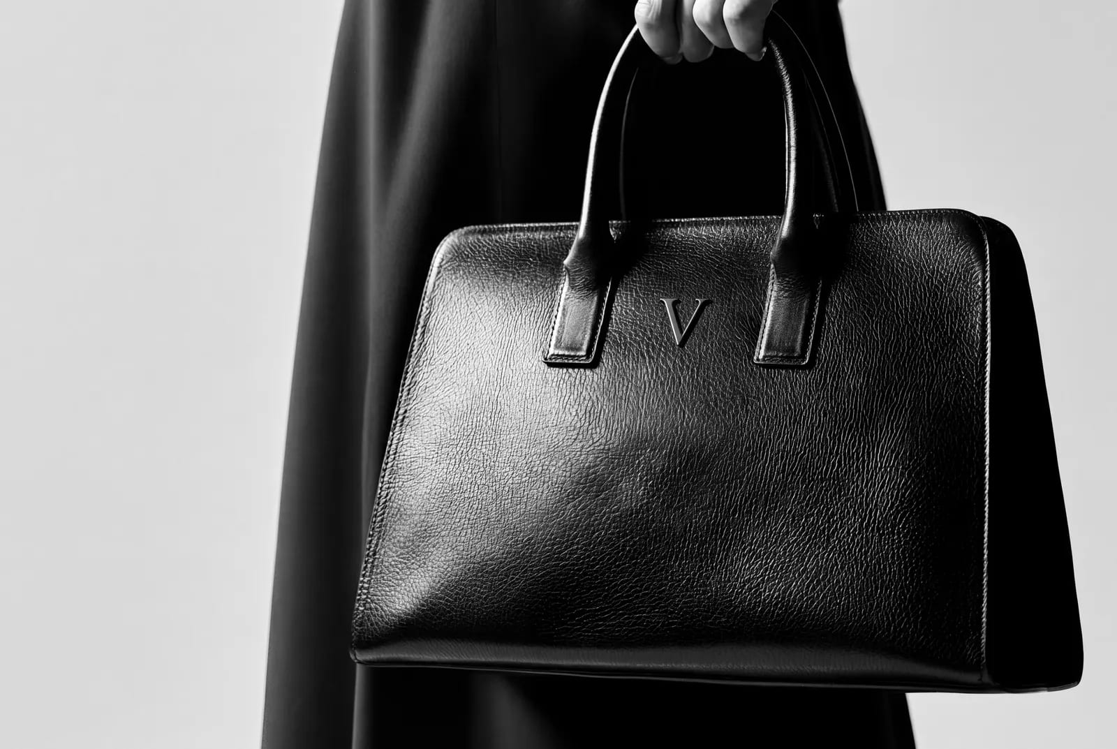 a leather bag carrying a single v. catalogued.