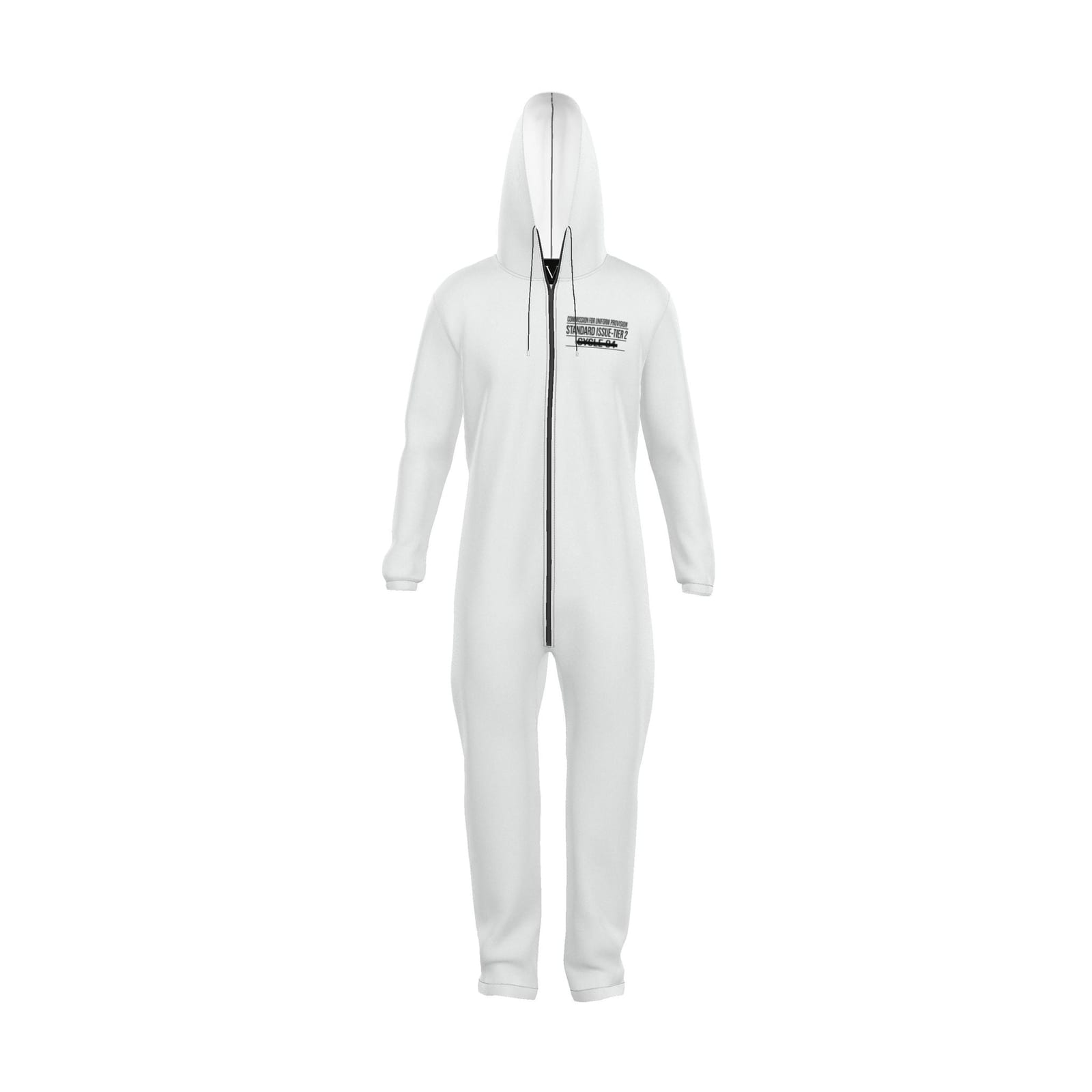 the standard issue. hazmat suit. the object in question.